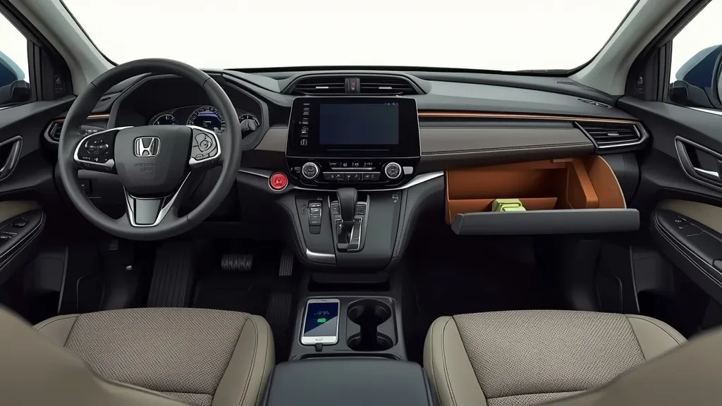 Spacious and functional interior of the Honda CR-V, emphasizing practical storage and user-friendly layout.