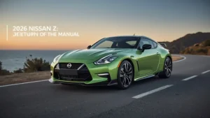 Nissan Z, 2026 Nissan Z facelift, Nissan Z manual transmission, Nissan Z specs, Nissan Z price, Nissan Z twin turbo, Nissan Z Unryu Green 1