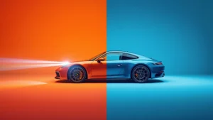 Porsche color changing paint, automotive color tech, camera paint matching, dynamic car paint, Porsche customization, E‑Ink automotive, paint to sample 1