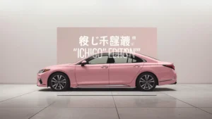 Toyota Crown, pink Toyota Crown, limited edition Toyota, Toyota hybrid, Japanese luxury car, Tochigi strawberries, special edition car 1