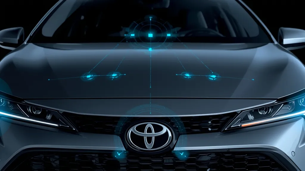 Toyota Safety Sense 2026 features on Corolla, showing adaptive cruise control sensors and camera systems.