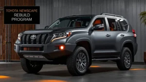Toyota Land Cruiser upgrade, Land Cruiser makeover, Prado refurbishment, eco-friendly car interior, automotive customization, Newscape package, The North Face partnership, Spiber material 1