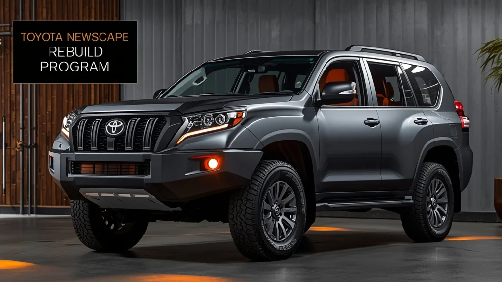 Toyota Land Cruiser upgrade, Land Cruiser makeover, Prado refurbishment, eco-friendly car interior, automotive customization, Newscape package, The North Face partnership, Spiber material 1