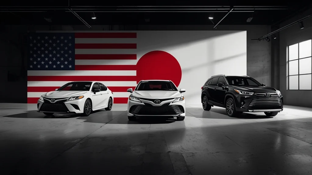 Toyota import US cars Japan, US‑made Camry Japan, Toyota Tundra Japan, automotive trade balance, US-Japan car market, Toyota Highlander Japan, Japanese auto imports 1