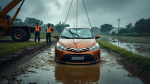 Thailand missing person, car found in canal, body discovered Thailand, Kanchanaburi police, Thai missing man 2023, Toyota Vios incident, DNA identification Thailand 1