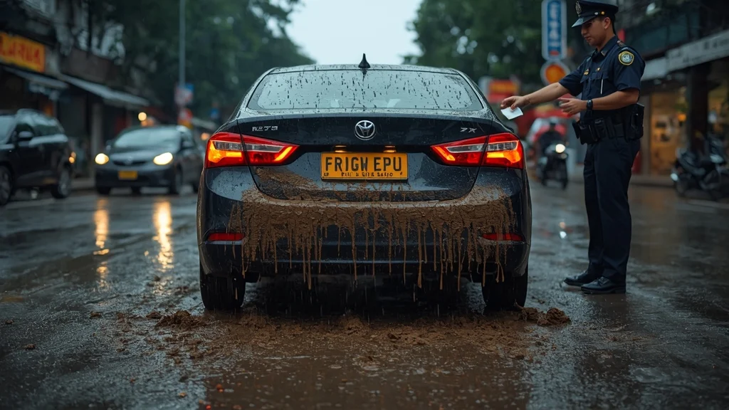 license plate fine, traffic violation Vietnam, car registration penalty, road safety law 2024, traffic police fine, obstructed license plate, vehicle inspection Vietnam 1