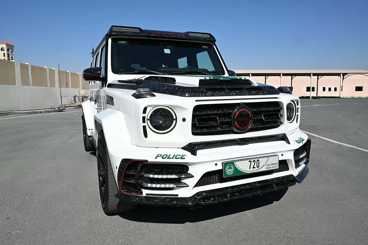 Lamborghini Revuelto, Mansory Initiate, Dubai Police supercar, high-performance luxury car, $1.1 million hypercar, V12 supercar, aftermarket tuning, exotic police vehicle 9