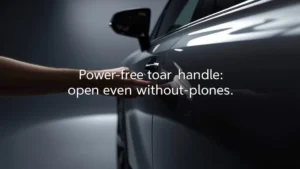 Toyota Highlander EV, electric SUV, power-free door handle, manual door latch, Toyota EV production USA, battery electric vehicle, Lexus door handle design 1
