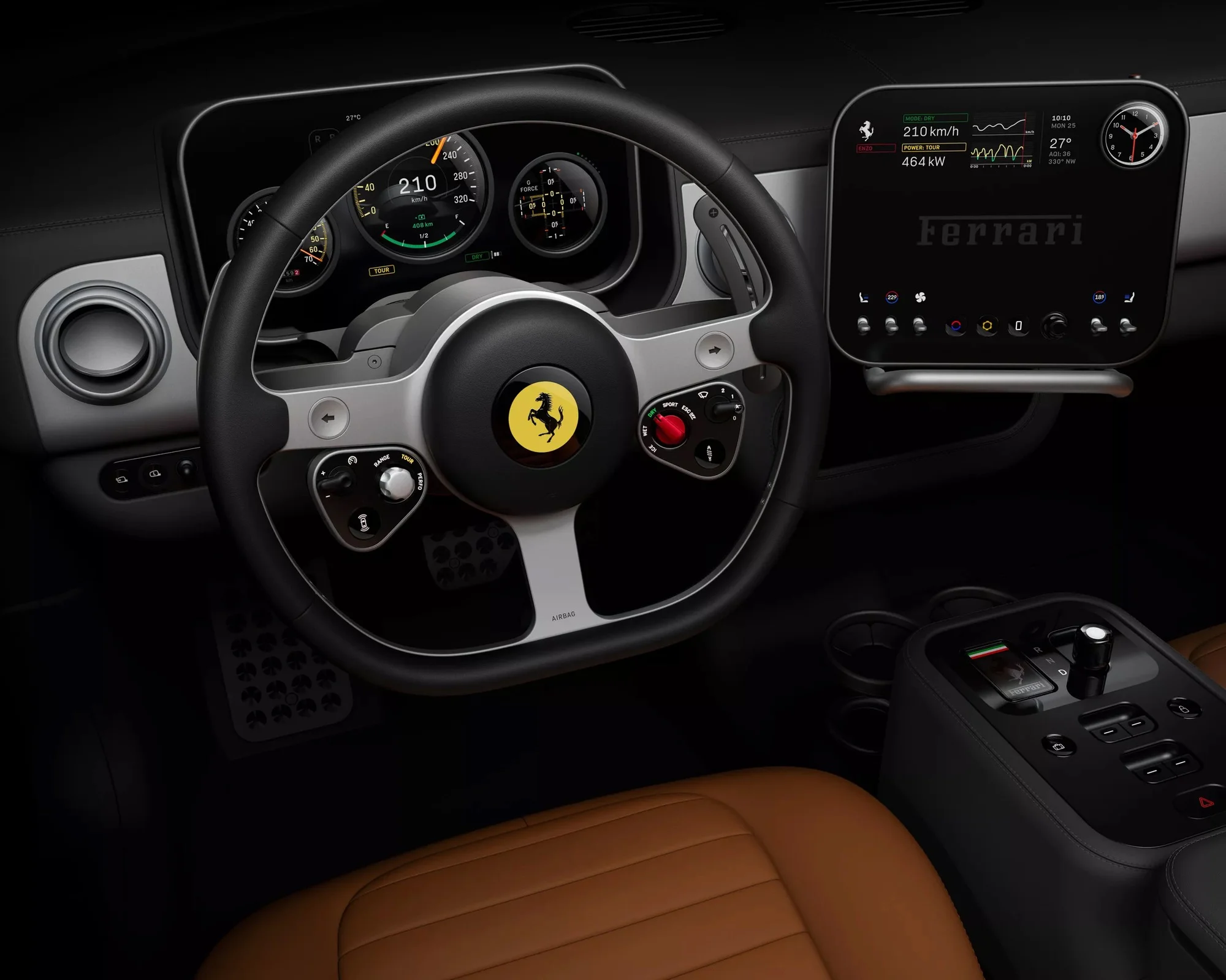 Ferrari electric car, Ferrari Luce, Ferrari EV, electric supercar, luxury electric GT, Ferrari SUV, electric performance car, Jony Ive Ferrari interior 4