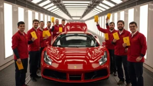 Ferrari bonus, employee incentive, automotive profits, Ferrari earnings 2024, electric Ferrari, Ferrari Luce, hybrid cars, luxury car industry 1