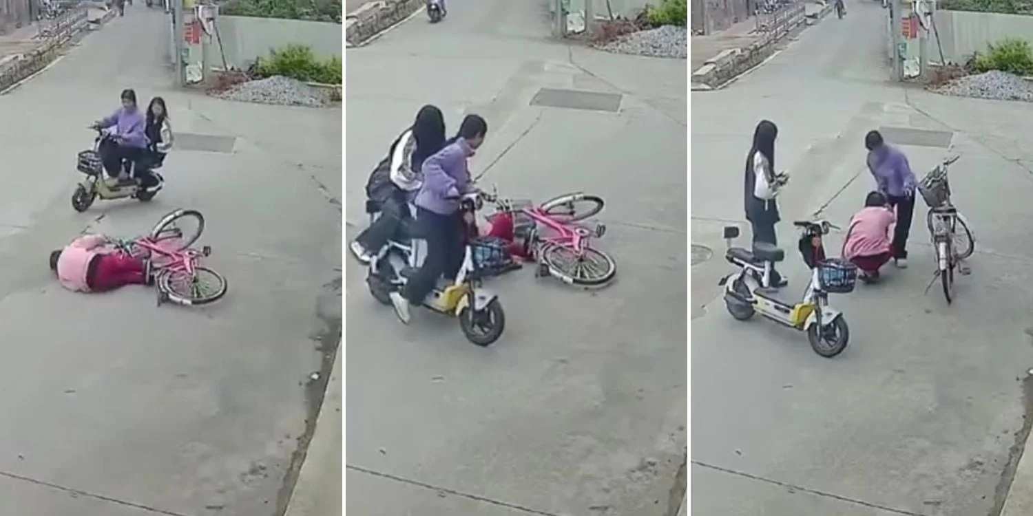 teenagers sued, elderly cyclist, China lawsuit, bystander liability, traffic accident, legal case China, 844 million dong 2