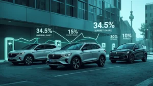hybrid car sales, Europe auto market, EU vehicle trends, electric vehicles, Volkswagen sales, BYD Europe, car market 2025 1