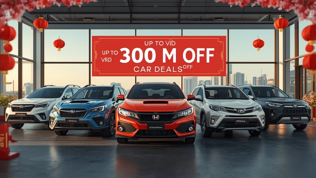 Vietnam car discounts, Lunar New Year car deals, Subaru Forester promotion, Honda Civic hybrid offer, Toyota Hilux discount, Suzuki Jimny rebate, Mitsubishi Destinator incentive 1