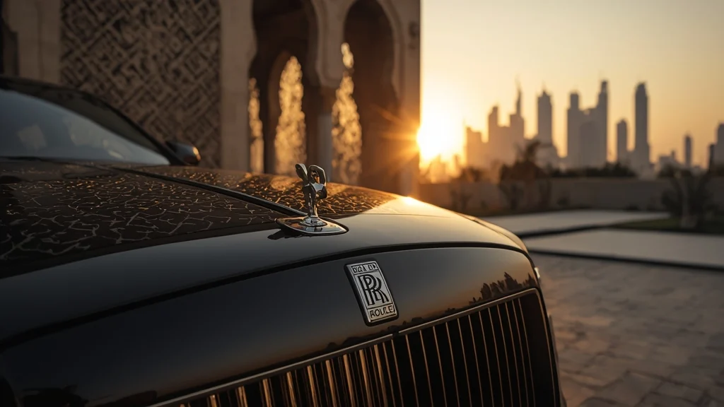 Rolls‑Royce Phantom, Arabesque edition, custom luxury car, Middle East design, laser‑etched Mashrabiya, bespoke automobile, V12 twin‑turbo, Dubai exclusive 1