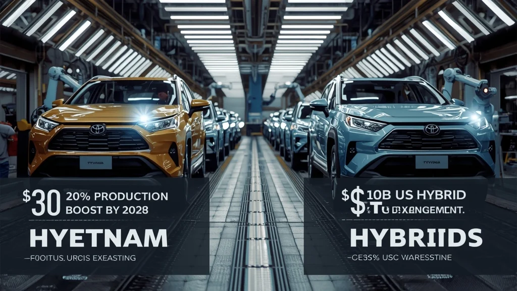 Toyota hybrid production, global hybrid vehicles, EV demand decline, Toyota investment USA, hybrid sales Vietnam, automotive market trends 1