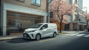 Toyota electric van, kei van, electric delivery van, 200 km range, pure electric truck, Japan commercial EV, last mile delivery, Daihatsu Hijet EV 1