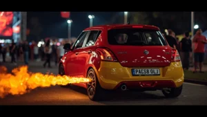 mini car conversion, car modification, Suzuki Swift project, DIY car build, custom tiny car, flamethrower car, automotive creativity 1