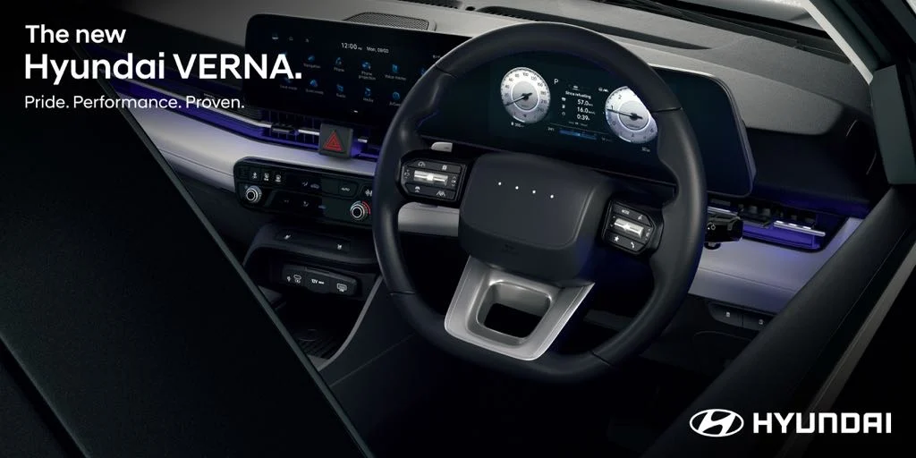 Hyundai Accent 2026, Hyundai Verna facelift, 20.5 inch display, LED ambient lighting, Indian sedan market, 1.5L turbo engine, safety features, Bose sound system 7