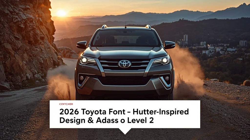 Toyota Fortuner, 2026 SUV, Hilux design, ADAS Level 2, large infotainment screen, off-road SUV, Toyota diesel engine 1