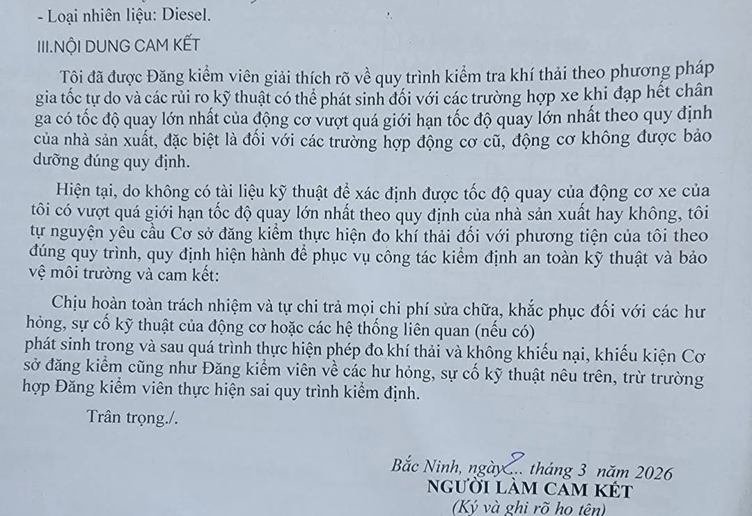 diesel emission test, full throttle test, vehicle registration inspection, engine damage risk, free acceleration test, diesel car inspection, emission compliance 2