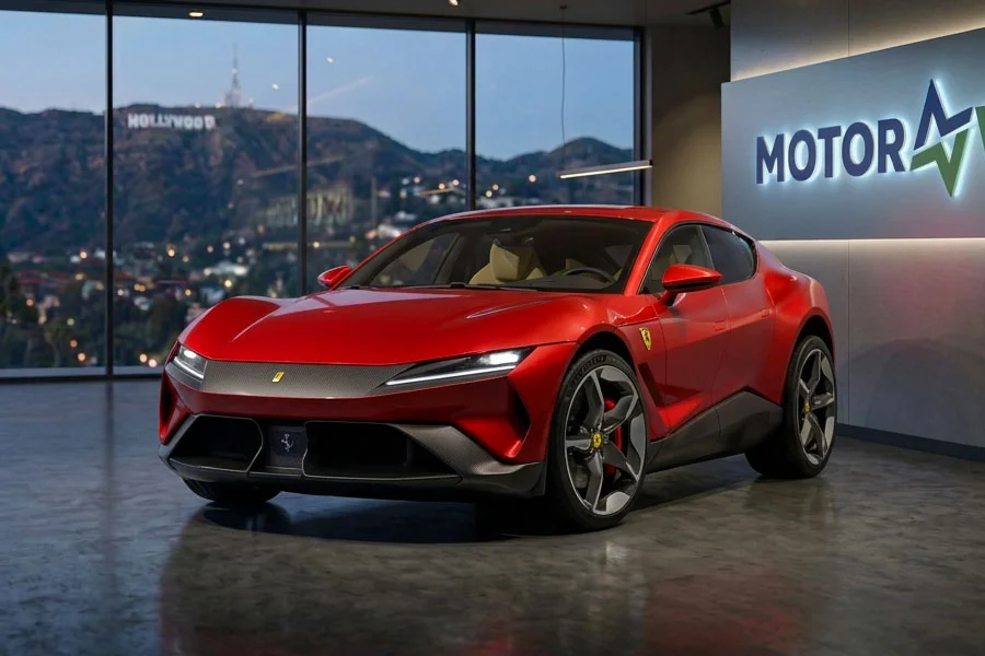 Ferrari Luce, Ferrari electric car, Mazda Luce trademark, EV naming dispute, luxury electric supercar, automotive trademark battle, Lamborghini EV project 5