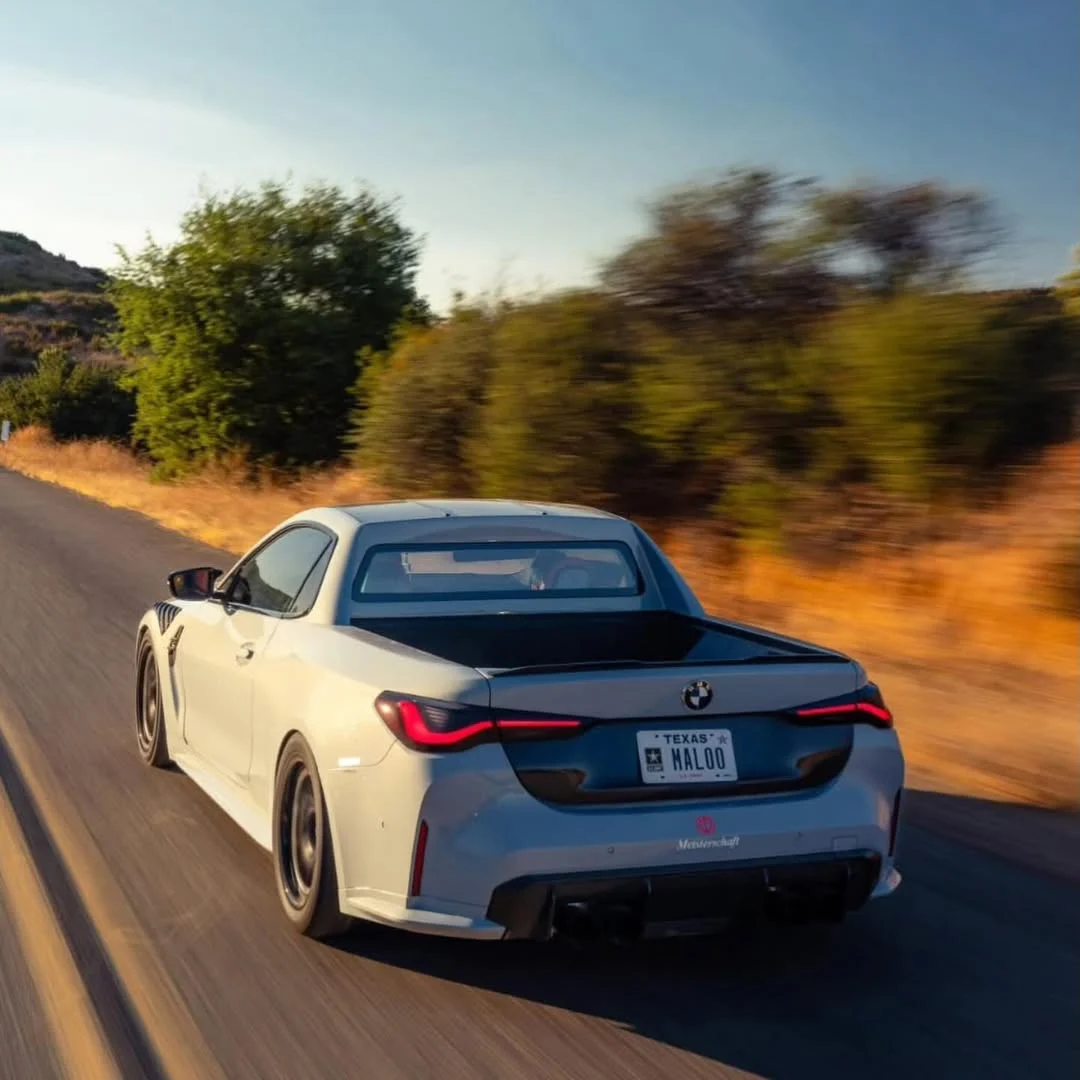 BMW M4 pickup, custom BMW truck conversion, 800 horsepower BMW, carbon fiber BMW M4, high performance pickup, DinMann BMW accessories, SEMA custom car 7