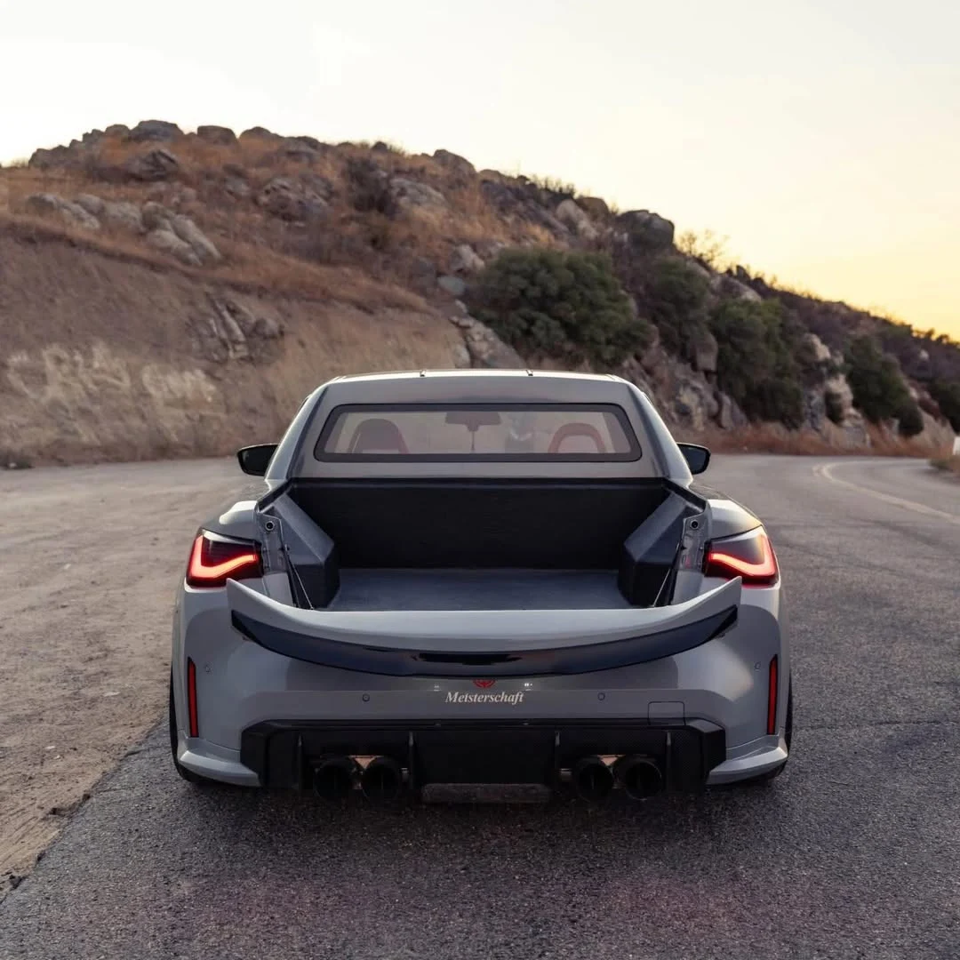 BMW M4 pickup, custom BMW truck conversion, 800 horsepower BMW, carbon fiber BMW M4, high performance pickup, DinMann BMW accessories, SEMA custom car 6