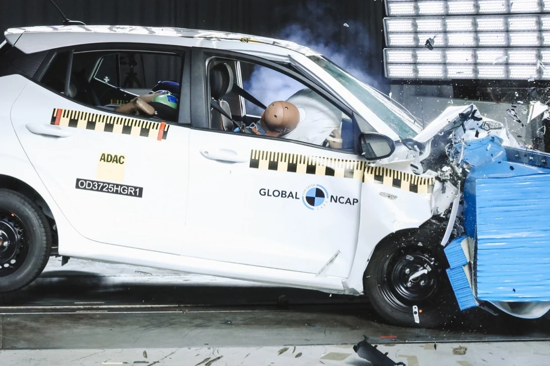 Hyundai Grand i10 safety, Global NCAP rating, budget car crash test, car safety flaws, ISOFIX child seat, ADAS lack, vehicle safety rating 2