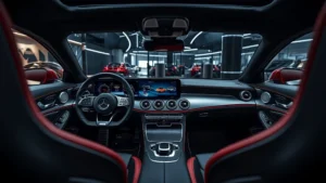 Mercedes-AMG GT 4-Door Coupe, electric supercar, EV interior, MBUX infotainment, AMG performance seats, panoramic roof, 2026 launch 1