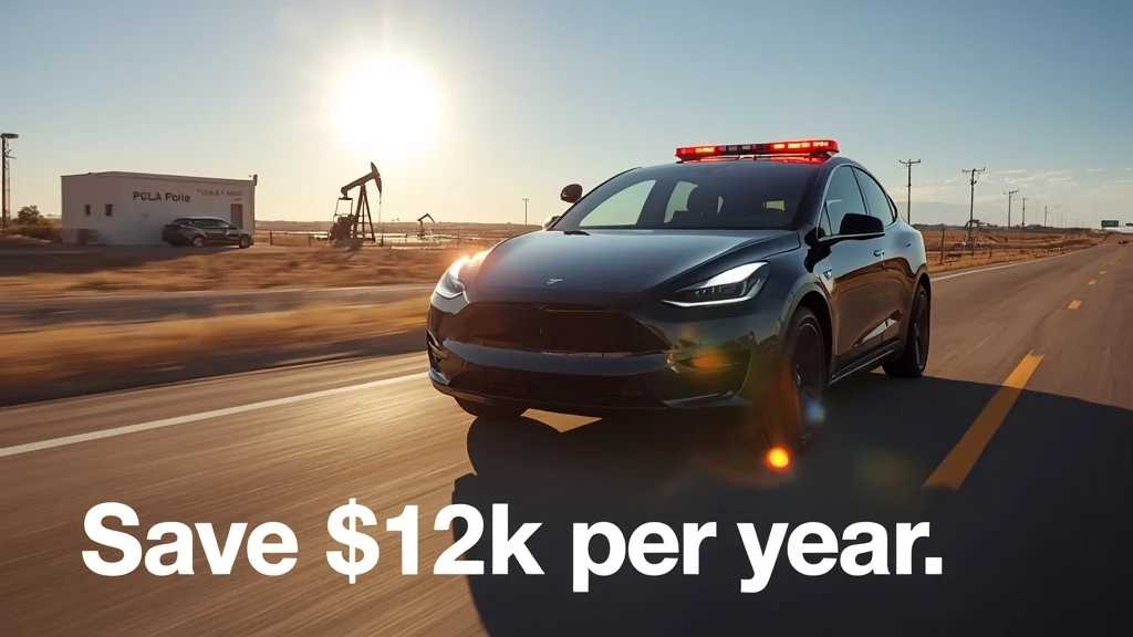 Tesla police car, electric patrol vehicle, Model Y police, police fleet savings, electric police SUV, Tesla Model Y patrol, law enforcement EV 1