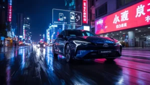 Toyota bZ7, electric sedan China, Huawei HarmonyOS, Xiaomi smart home, LiDAR driver assistance, electric vehicle 2024, Chinese EV market 1