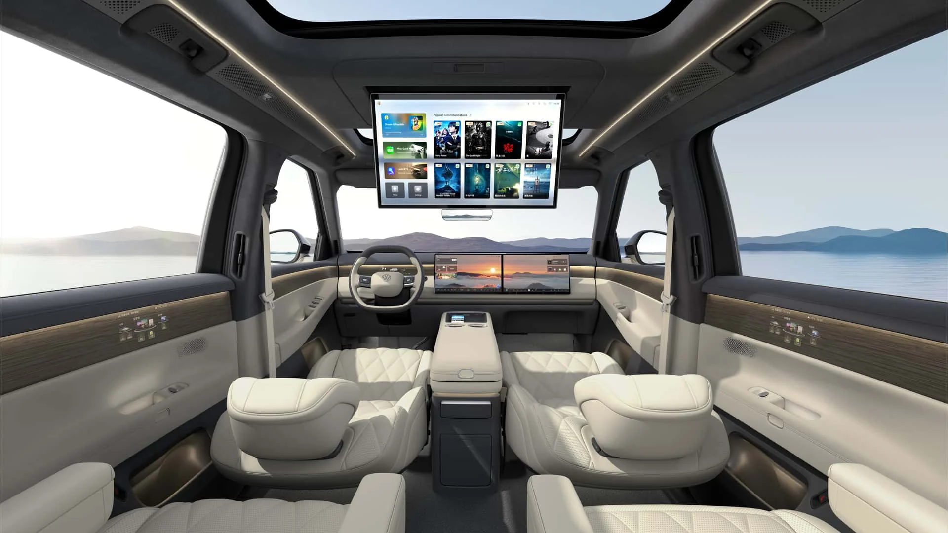 Volkswagen ID. Era 9X, electric SUV, hybrid SUV, 31-inch screen, family SUV, Chinese market, plug-in hybrid, ambient interior lighting 3