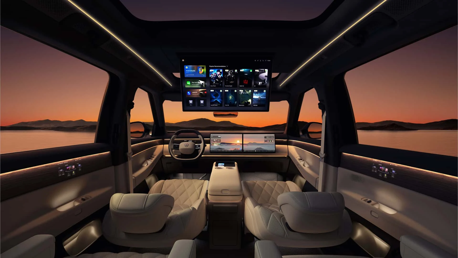 Volkswagen ID. Era 9X, electric SUV, hybrid SUV, 31-inch screen, family SUV, Chinese market, plug-in hybrid, ambient interior lighting 9