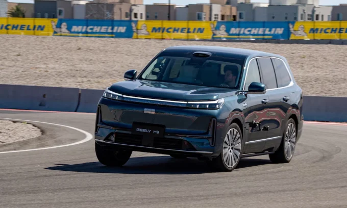 Geely Galaxy M9, Chinese EVs US market, affordable hybrid SUVs, Edmunds car review, US auto industry, electric vehicle competition 2