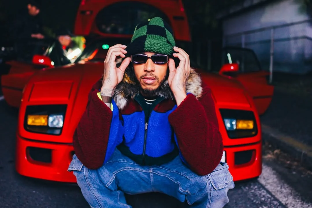 Lewis Hamilton, Ferrari F40, Daikoku PA, JDM culture, Formula 1, supercar burnout, Ferrari Icona Series 7