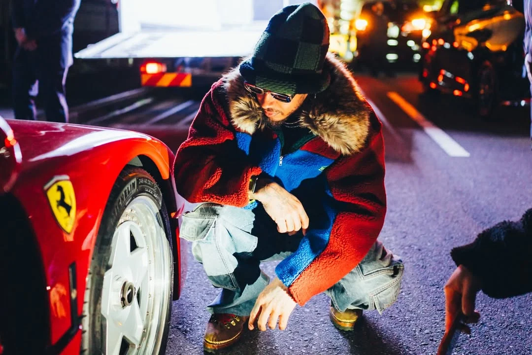 Lewis Hamilton, Ferrari F40, Daikoku PA, JDM culture, Formula 1, supercar burnout, Ferrari Icona Series 3