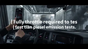 diesel emission test, vehicle inspection, full throttle testing, diesel engine emissions, emission regulations, fuel injection, environmental safety, Vietnam transport 1
