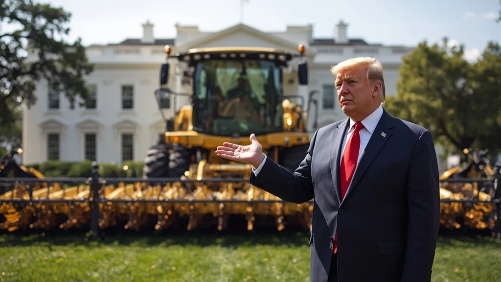 Donald Trump, gold-plated tractor, Fendt 1167 Vario MT, AGCO, US agriculture, luxury farming equipment, American farmers support 1