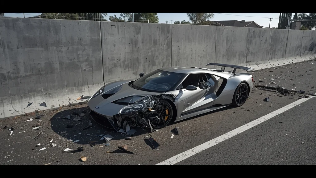 Ford GT accident, supercar crash California, rare Ford GT, luxury car wreck, Ford GT price, carbon fiber chassis 1