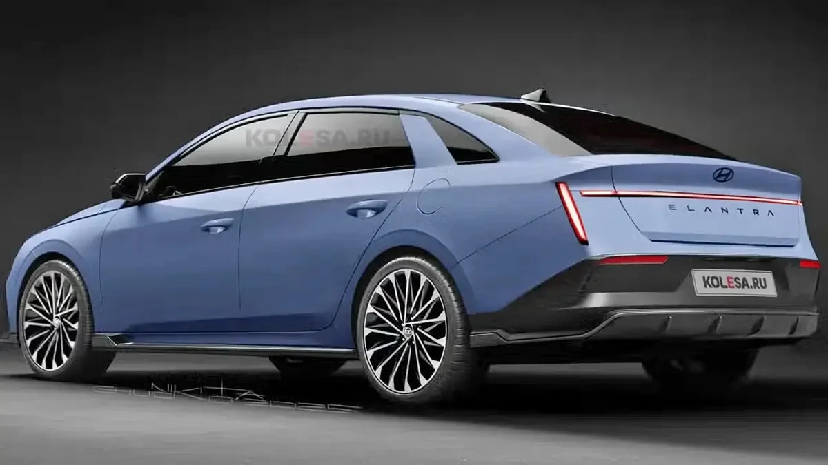 Hyundai Elantra 2027, hybrid sedan, 17-inch display, new car design, P1 prototype, automotive technology, C‑segment sedan 10