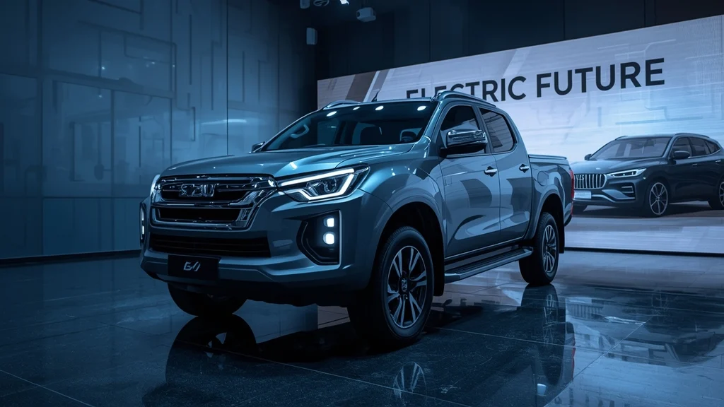 Isuzu D-Max EV, electric pickup truck, Bangkok Motor Show 2026, 66.9 kWh battery, electric truck range, dual‑motor pickup 1