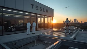 Tesla Terafab, Elon Musk chip factory, AI chips Austin, SpaceX satellite AI, autonomous vehicle hardware, robotics AI chips, chip manufacturing USA 1