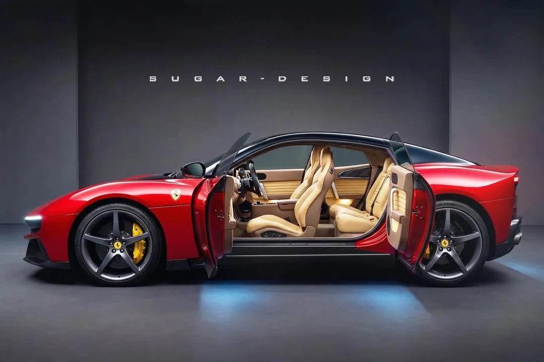 Ferrari Luce, electric supercar, car redesign, automotive concept, electric Ferrari, supercar makeover, EV redesign, Ferrari concept car 5