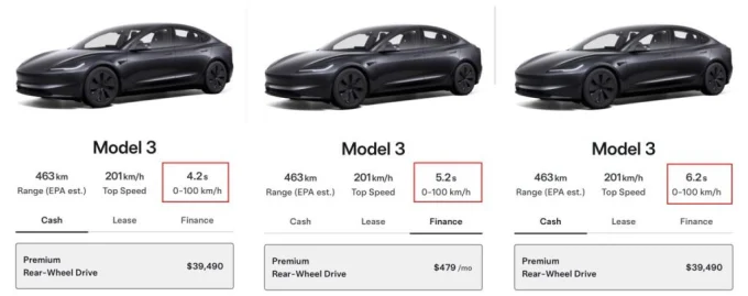 Tesla Model 3 Canada, Model 3 Premium RWD, Tesla acceleration specs, electric car performance, Tesla price Canada, LFP battery, Tesla warranty 2
