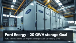 Ford energy storage, EV battery repurposing, Ford Energy, CATL partnership, renewable energy storage, AI data center power, 20 GWh target, EDF contract 1