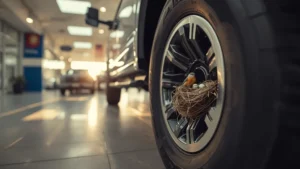 Ford F-250 Super Duty, bird nest delay, Kansas Ford dealer, red‑breasted nuthatch, automotive wildlife, vehicle delivery delay, bird protection law 1
