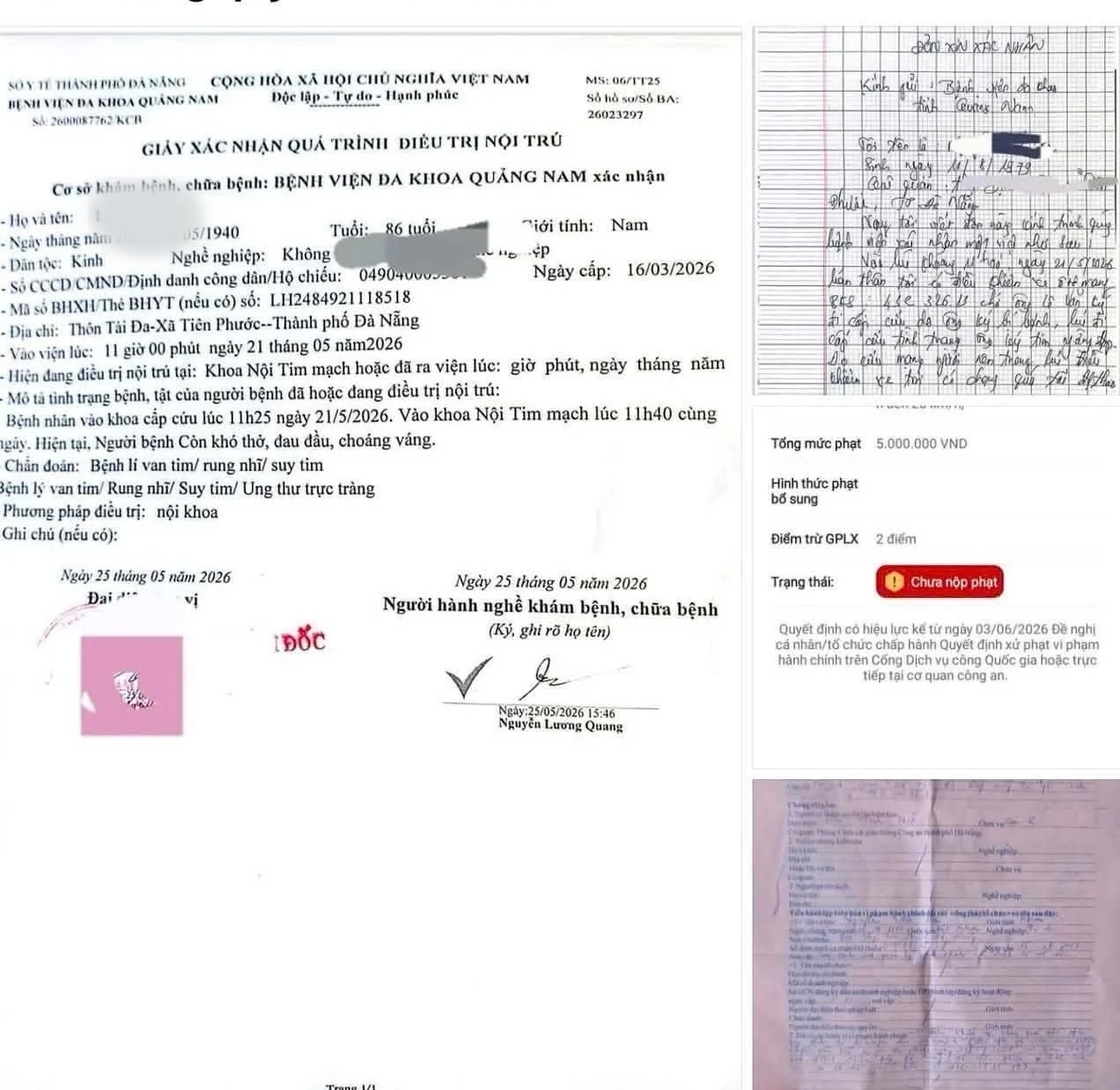 speeding ticket cancellation, emergency medical transport, traffic police Da Nang, administrative violation exemption, urgent medical situation, Vietnam traffic law, emergency exemption 2