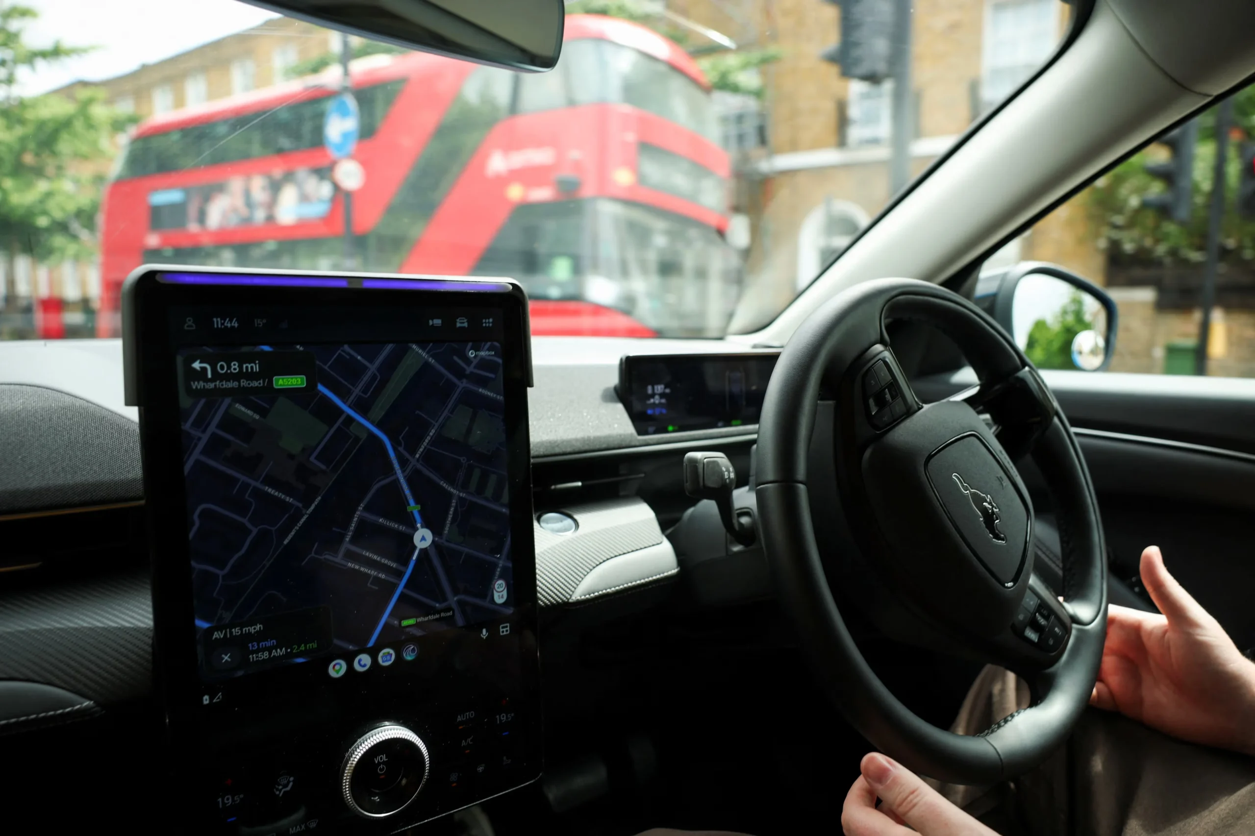 Uber robotaxi, London autonomous taxis, self-driving ride-hailing, Wayve AI, electric robotaxi, autonomous vehicles UK, Ford Mustang Mach-E 3