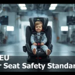 child car seat safety standards, ECE R44/04, FMVSS 213, ISOFIX, booster seat, car seat crash test, US car seat regulations, European car seat standards 1