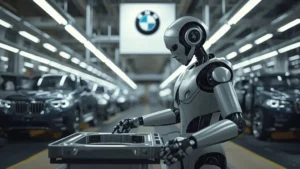 BMW humanoid robot, Figure 03 robot, BMW factory automation, AI robotics, Spartanburg plant, manufacturing robotics, logistics automation, iFACTORY 1